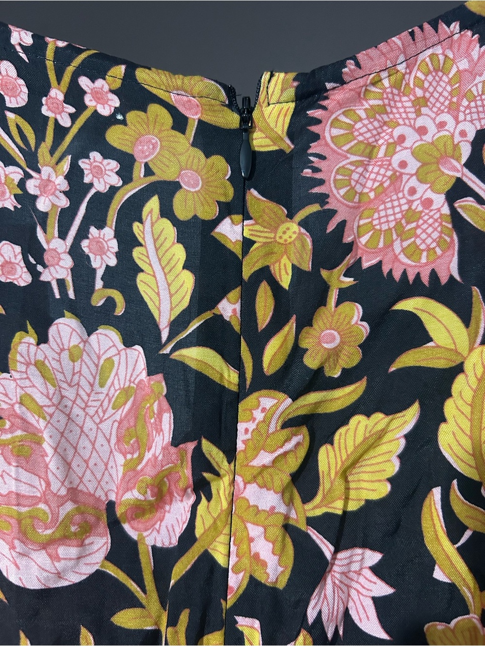 Soft Surroundings Black Maxi Dress with Pink & Yellow Floral Print - Picture 5 of 6